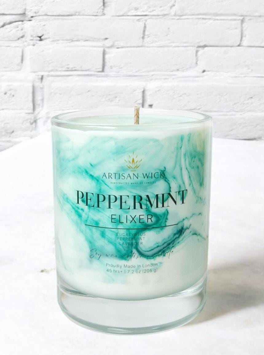 Peppermint Elixir Signature Marbled Soy Candle