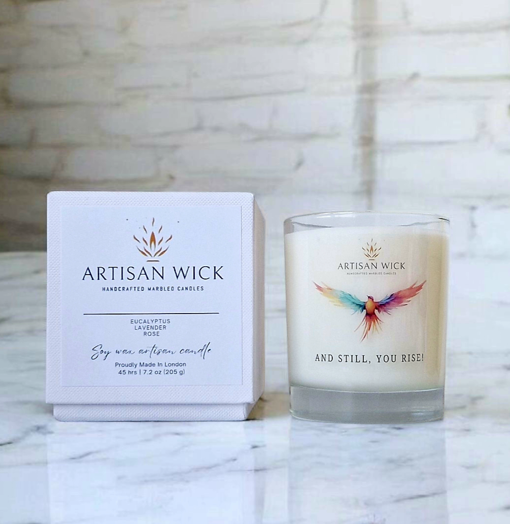 Lavender, Eucalyptus & Rose Scented Inspirational Candle Gift | 100% Vegan Soy Candle |