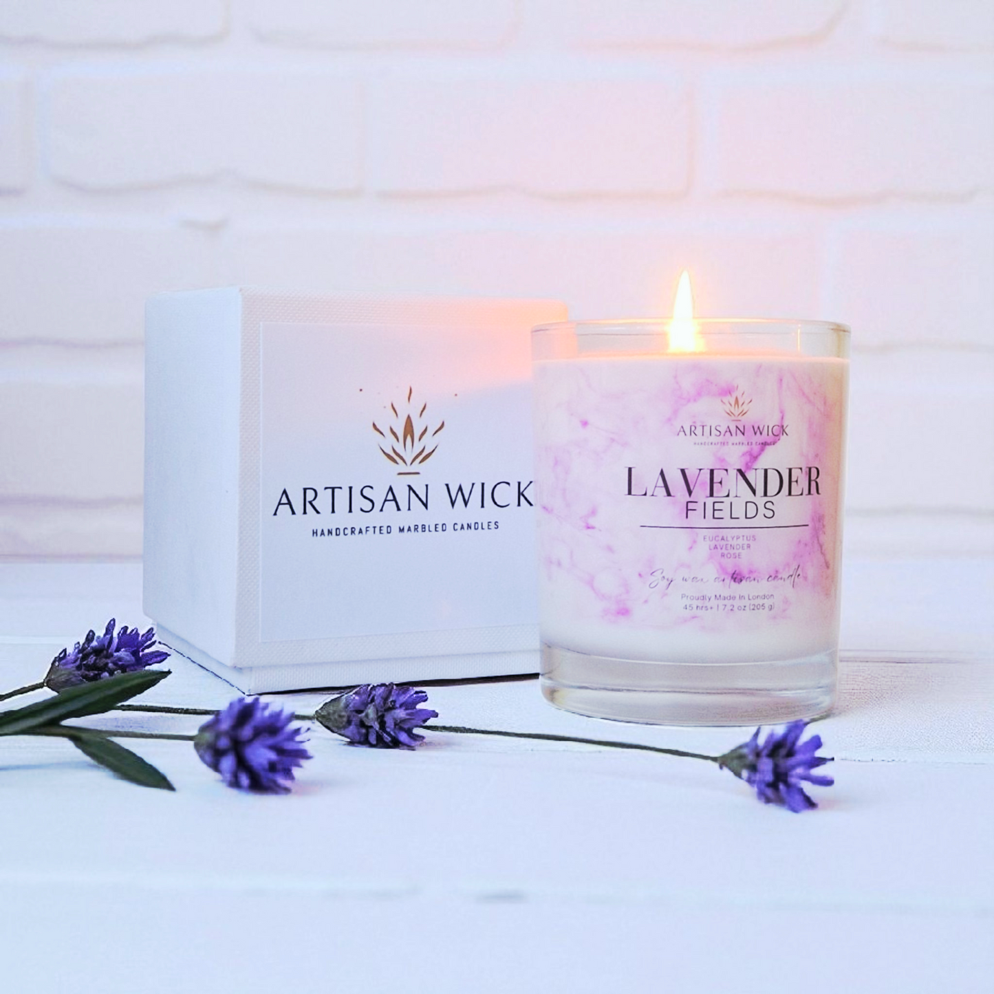 Lavender Fields Signature Marbled Soy Candle