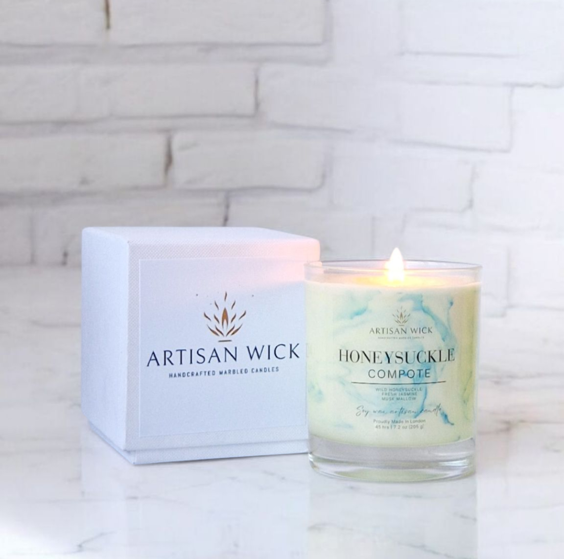 Honeysuckle Compote Signature Marbled Soy Candle