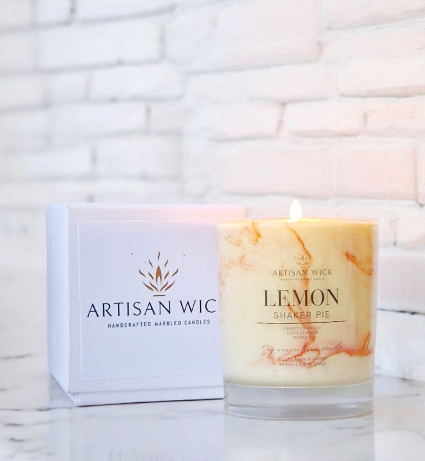 Lemon Shaker Pie Signature Marbled Soy Candle