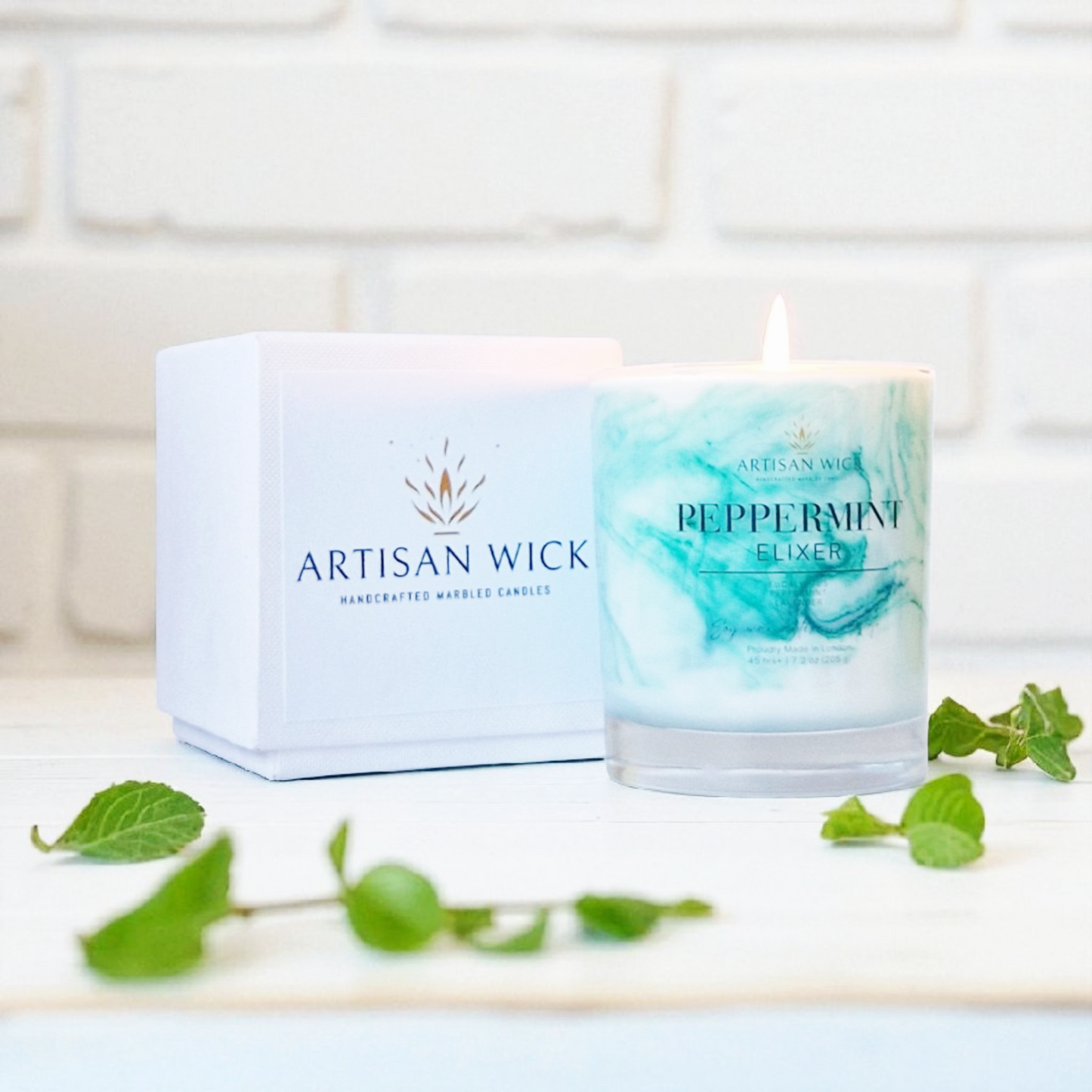 Peppermint Elixir Signature Marbled Soy Candle