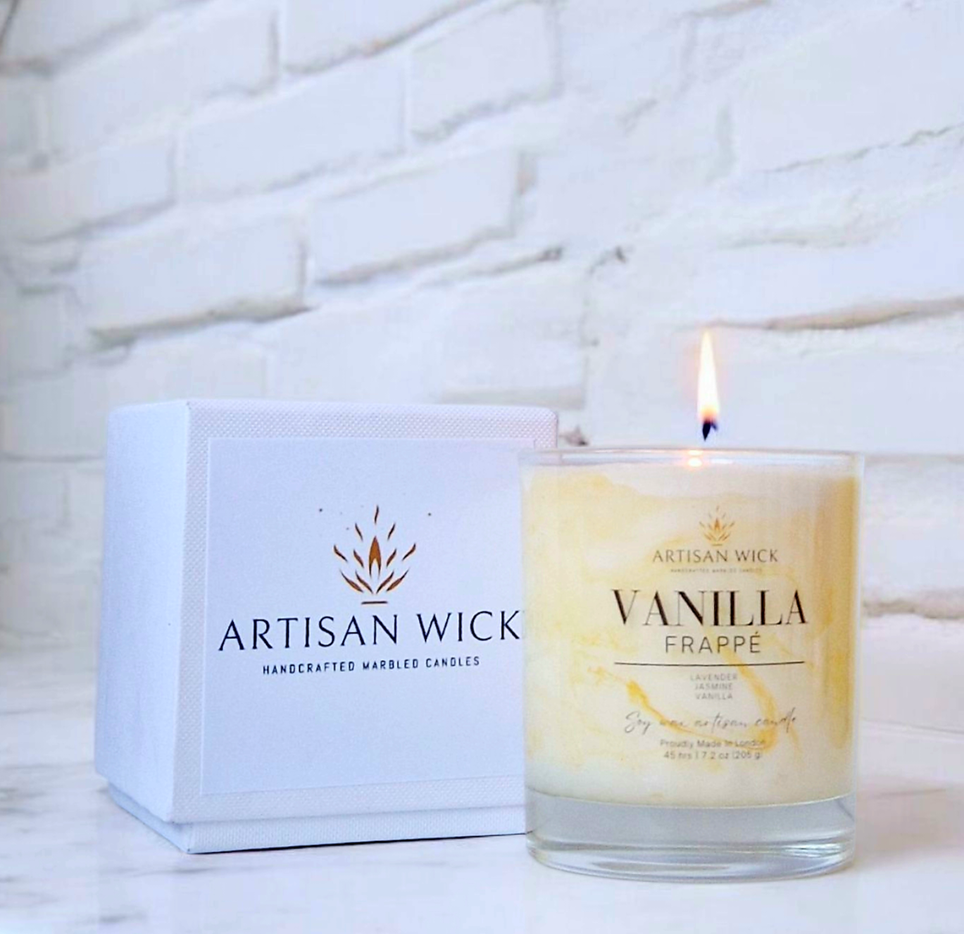 Vanilla Frappé Signature Marbled Soy Candle