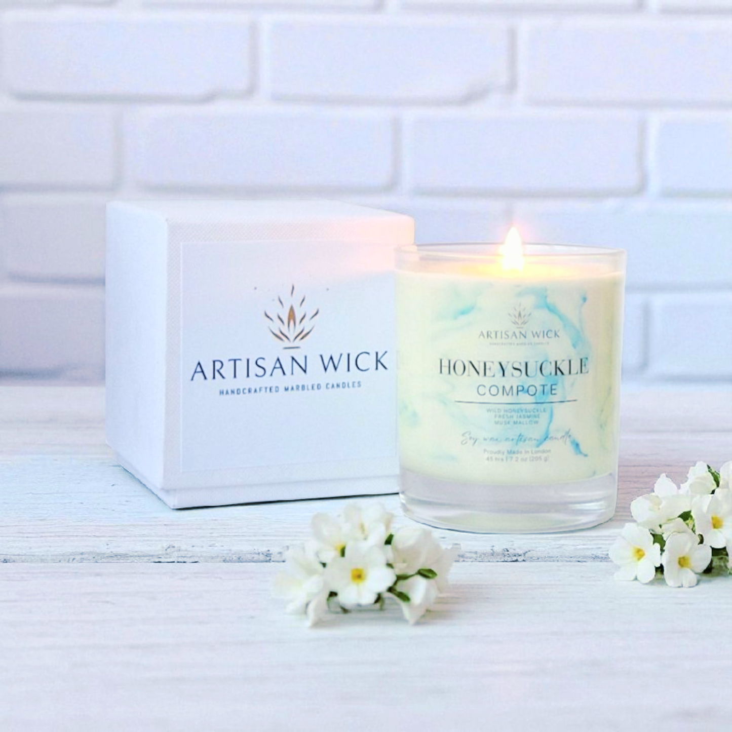 Honeysuckle Compote Signature Marbled Soy Candle