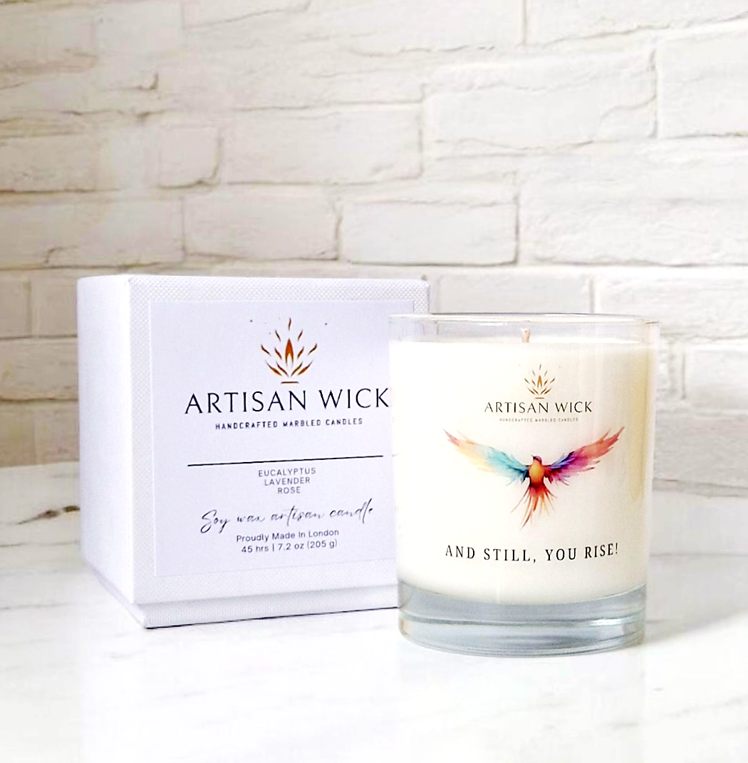 Lavender, Eucalyptus & Rose Scented Inspirational Candle Gift | 100% Vegan Soy Candle |