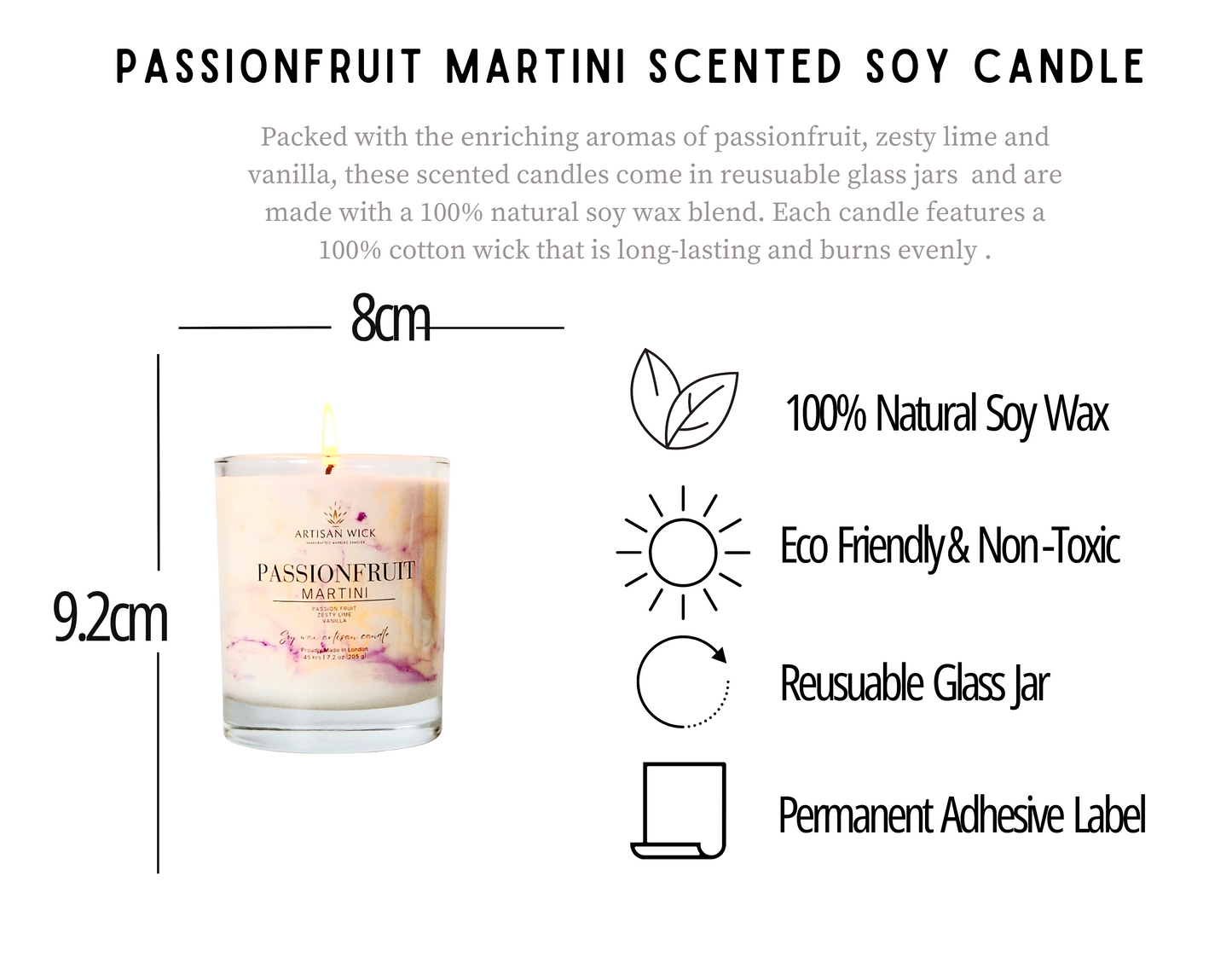 Passionfruit Martini Signature Marbled Soy Candle