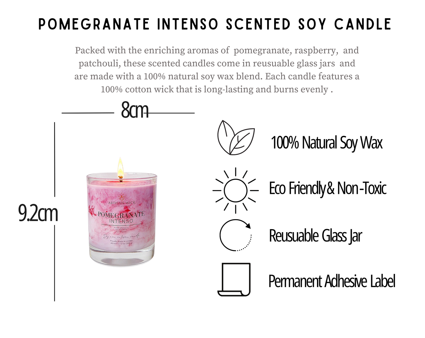 Pomegranate Intenso Signature Marbled Soy Candle