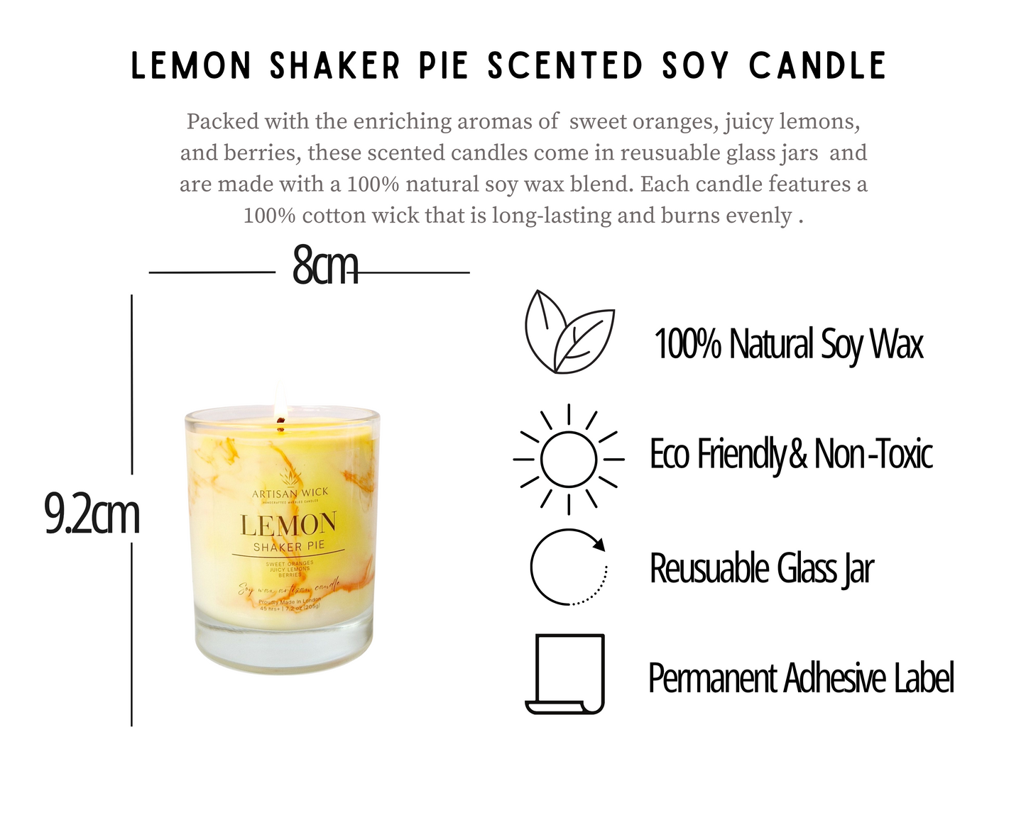 Lemon Shaker Pie Signature Marbled Soy Candle