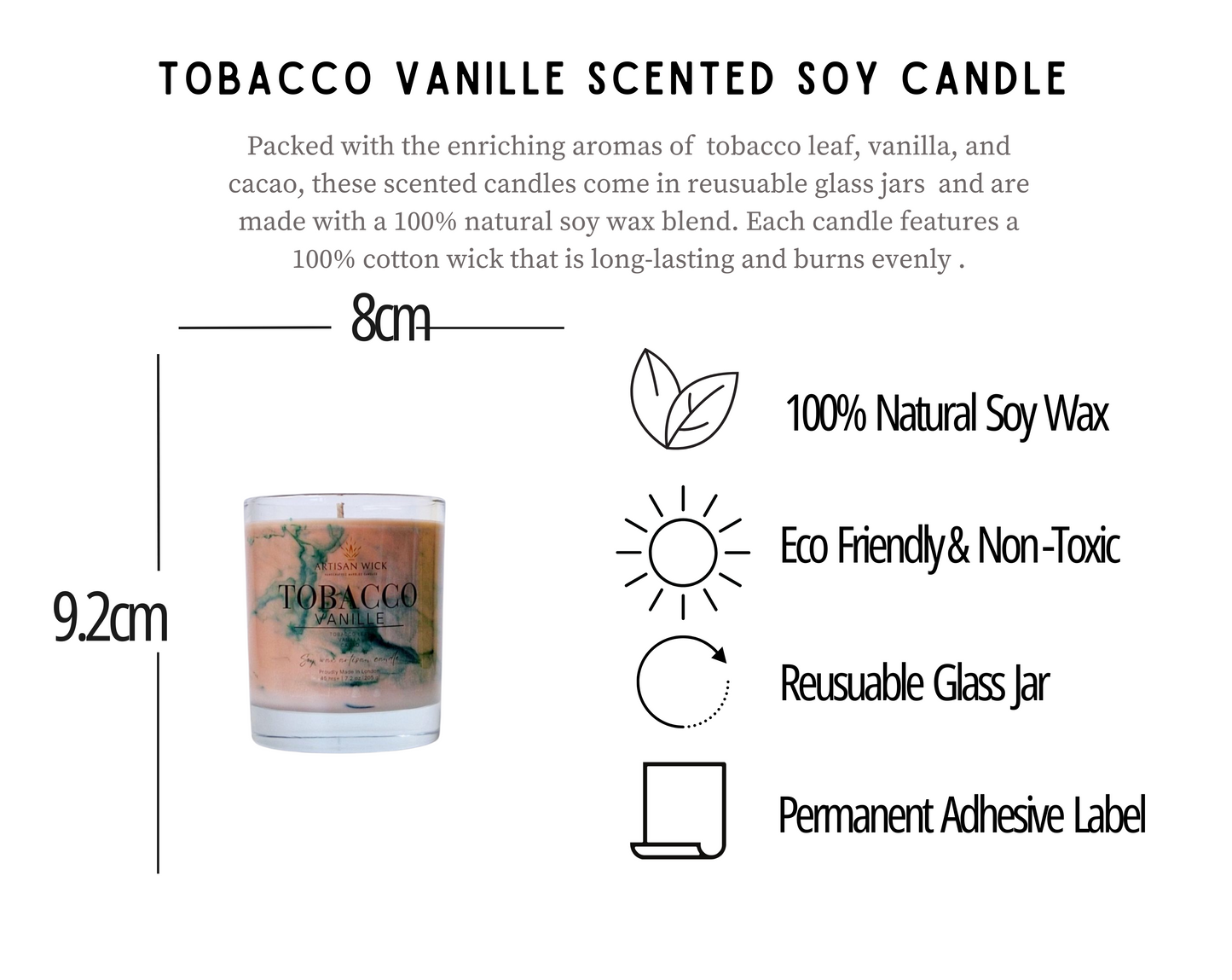Tobacco Vanille Signature Marbled Soy Candle
