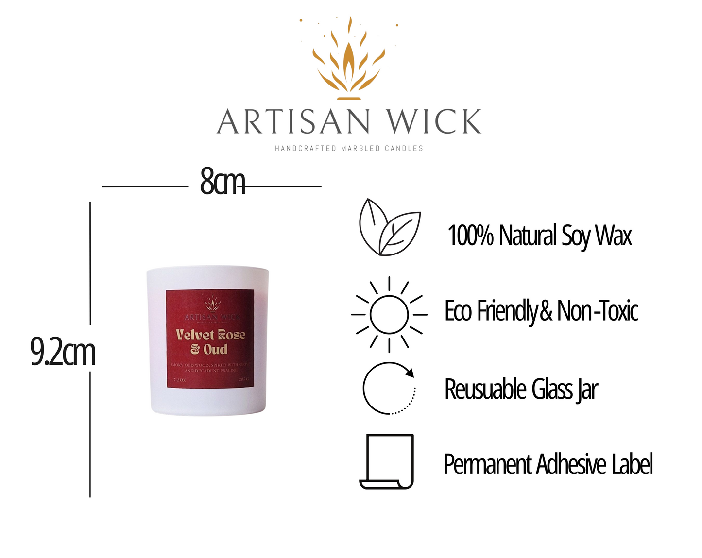 Velvet Rose And Oud Luxury Scented Soy Candle