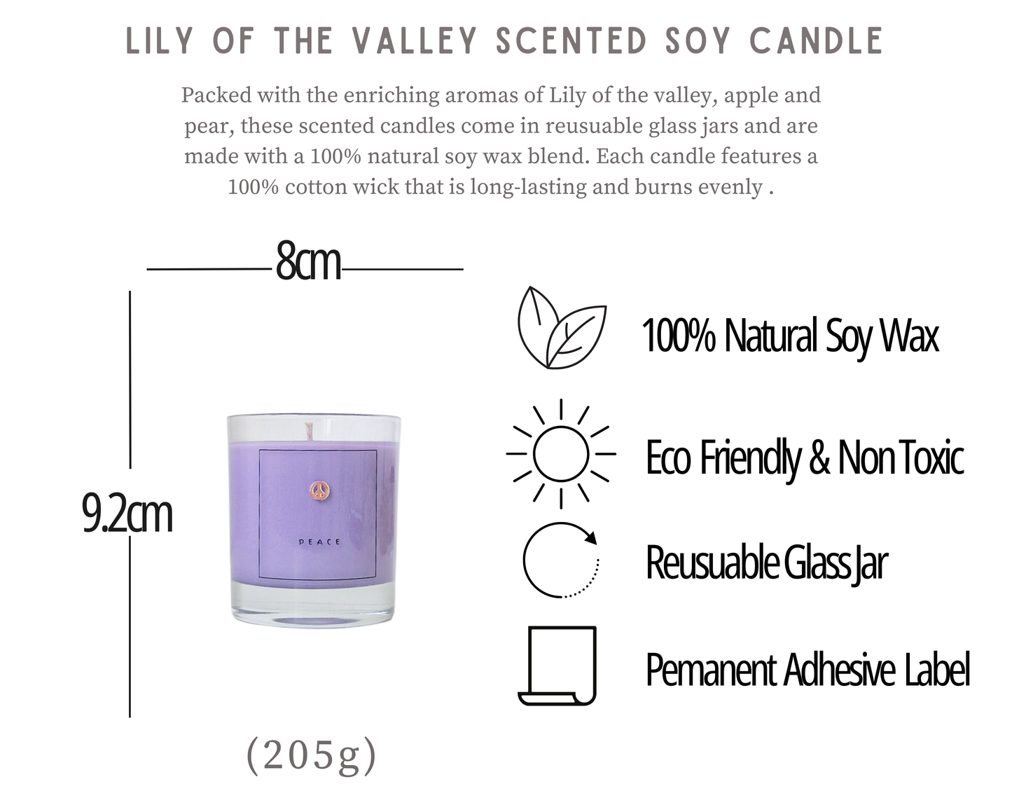 Lily Of The Valley Scented Peace Candle