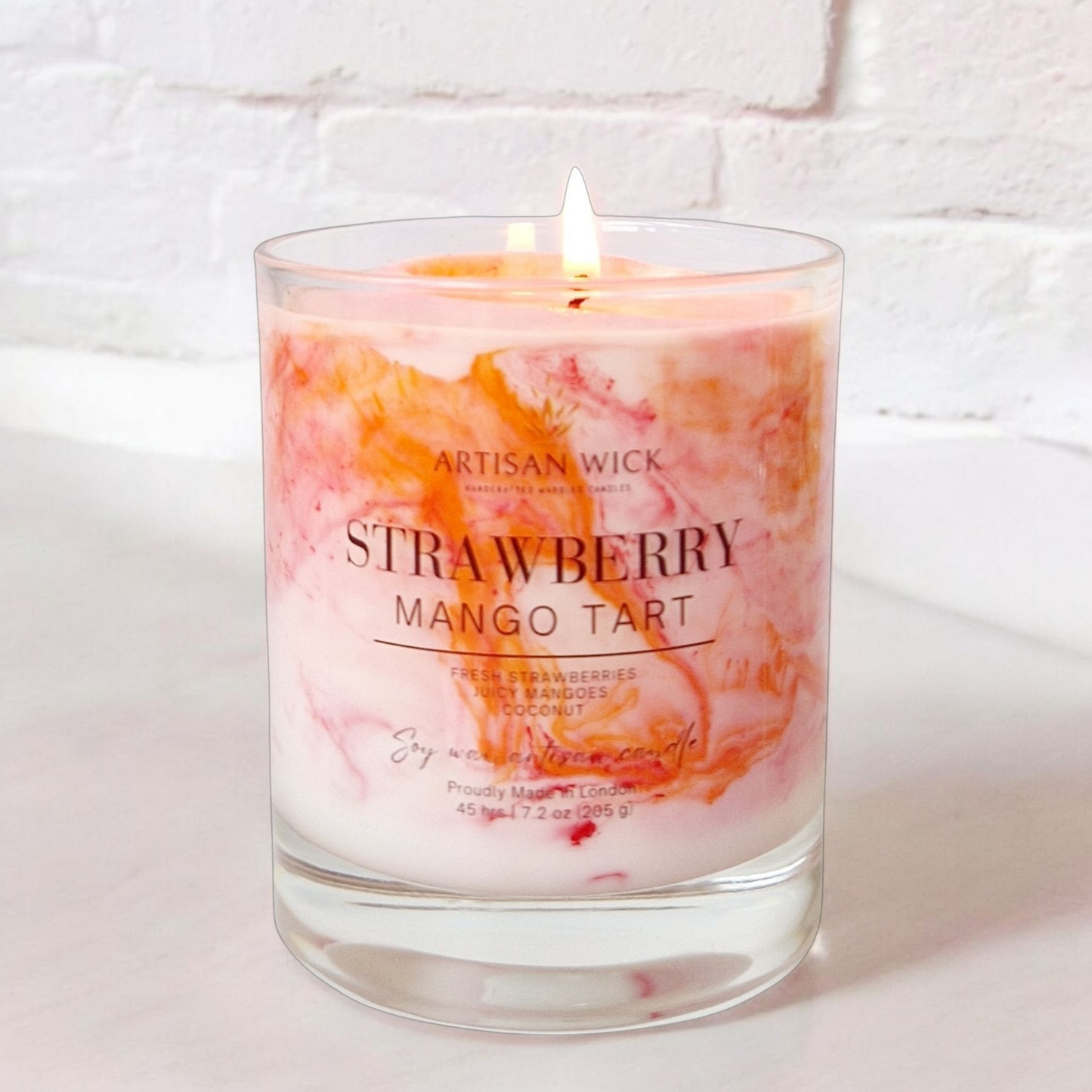 Strawberry Mango Tart Signature Marbled Soy Candle