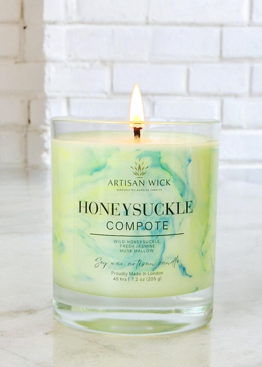 Honeysuckle Compote Signature Marbled Soy Candle