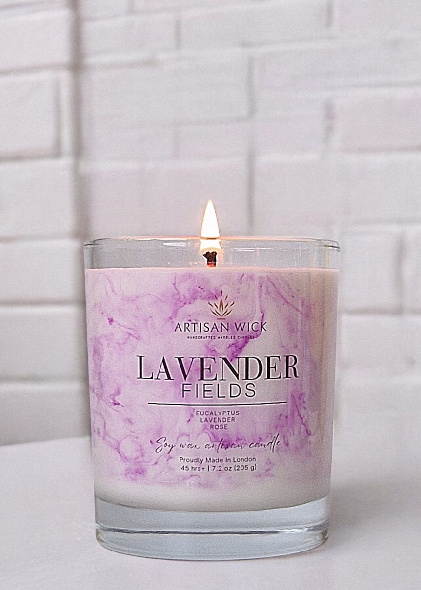 Lavender Fields Signature Marbled Soy Candle