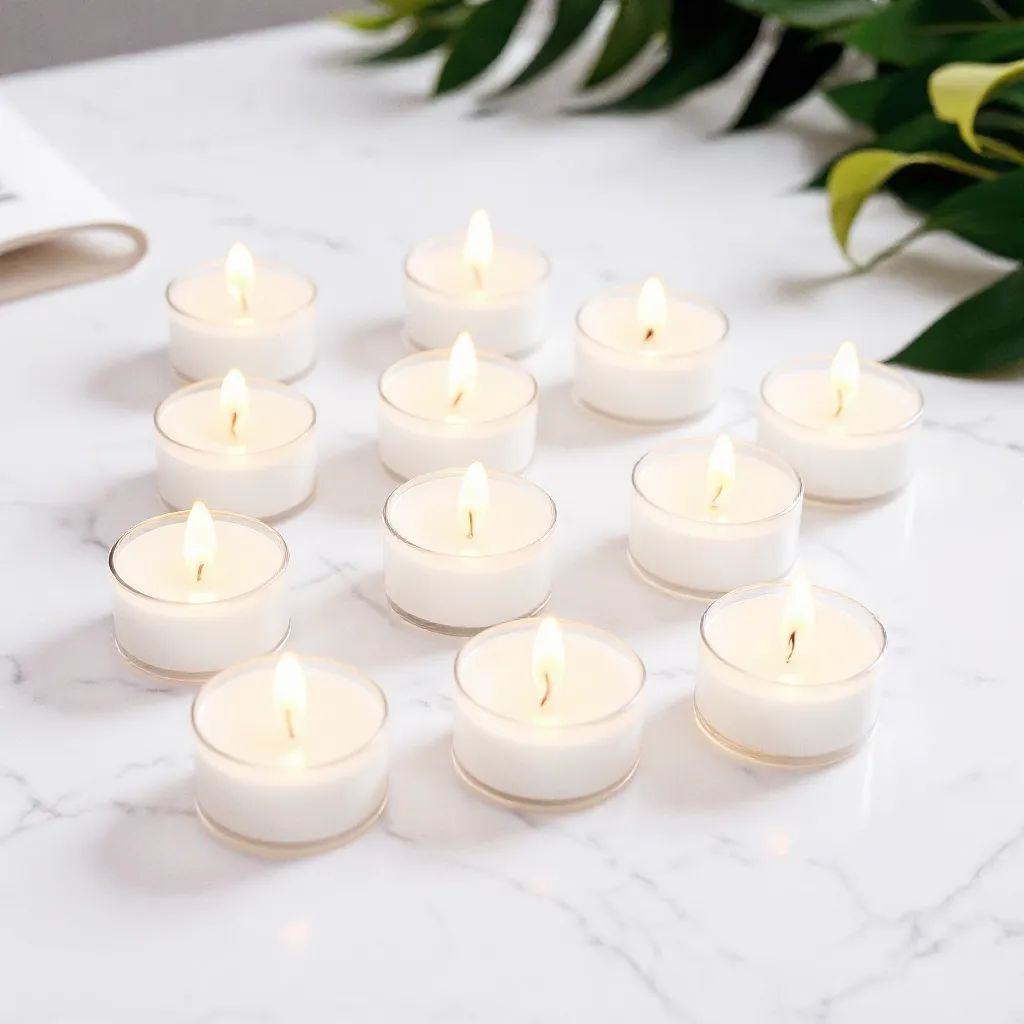 Unscented Soy Wax Tealights - 12 Pack