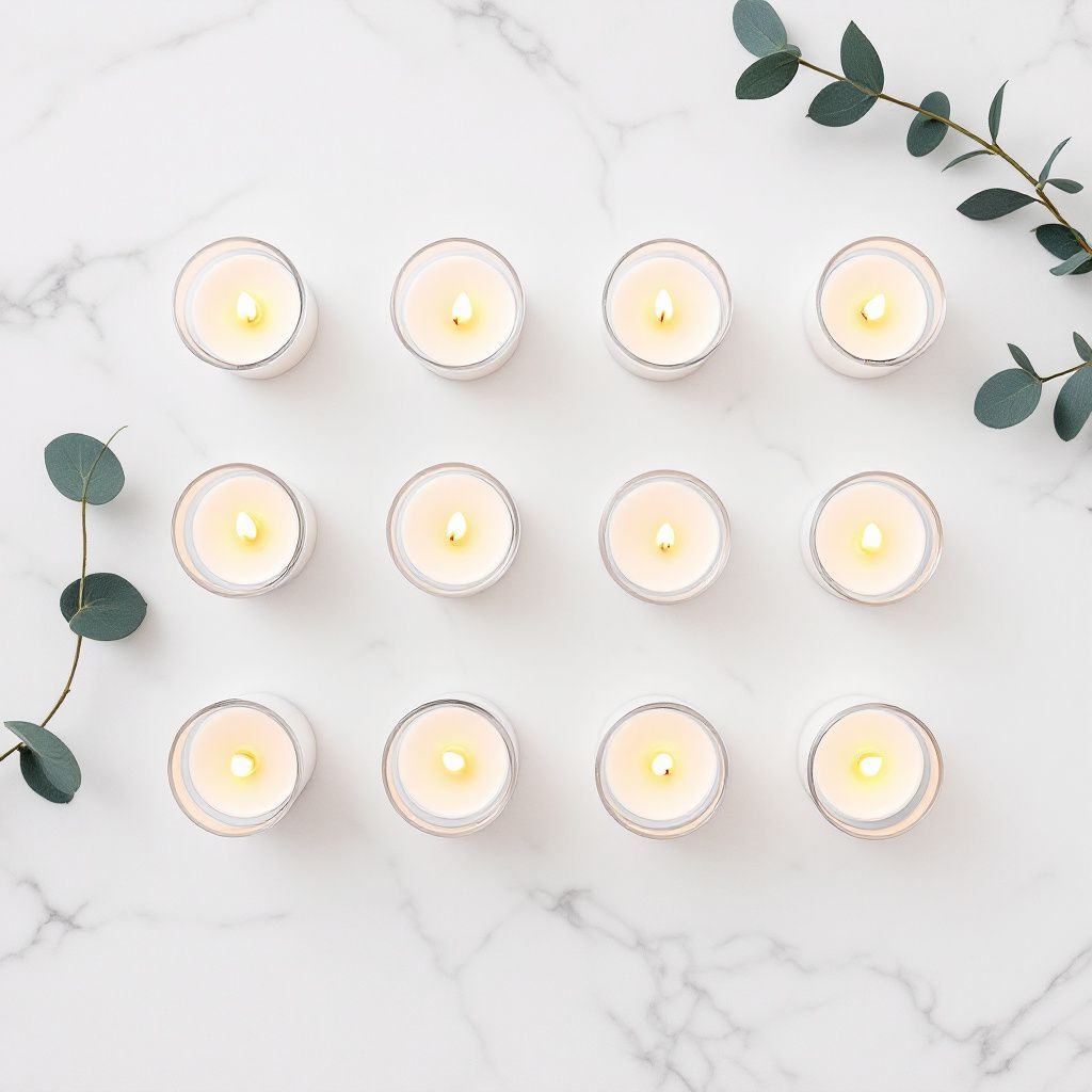 Unscented Soy Wax Tealights - 12 Pack