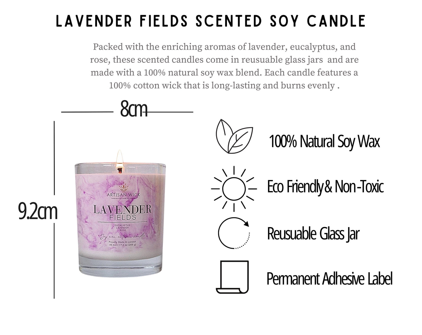 Lavender Fields Signature Marbled Soy Candle