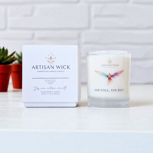 Lavender, Eucalyptus & Rose Scented Inspirational Candle Gift | 100% Vegan Soy Candle |