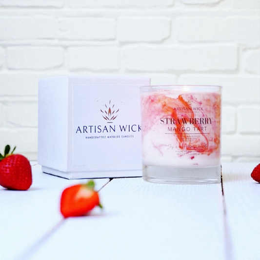 Strawberry Mango Tart Signature Marbled Soy Candle