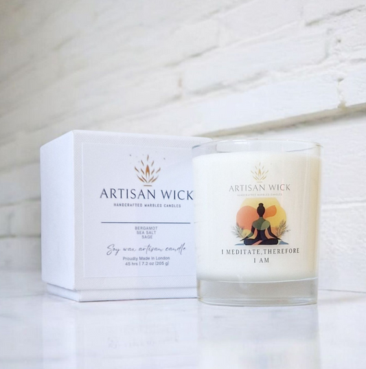 Sage, Sea Salt & Bergamot Scented Meditation Candle Gift | Meditation Candle For Daily Use | Creates Calm In Your Meditation Space