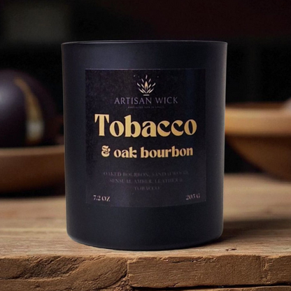 Artisan Wick Tobacco And Oak Bourbon Luxury Candle And Diffuser Gift Set