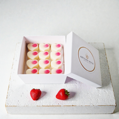 Strawberry Hearts Soy Wax Melts - 12 Pack