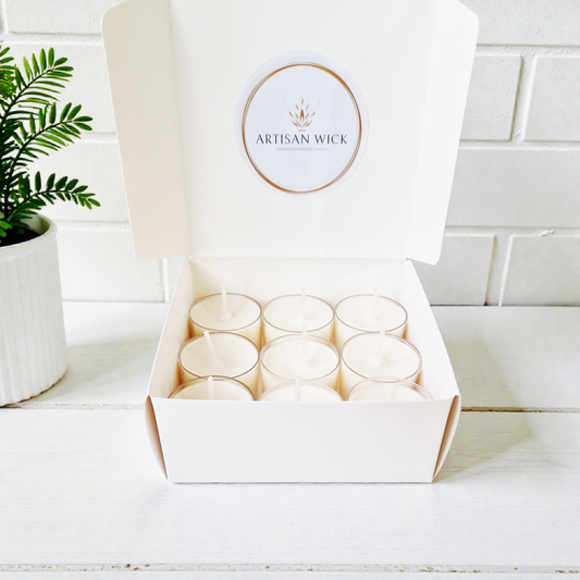 Unscented Soy Wax Tealights - 9 Pack
