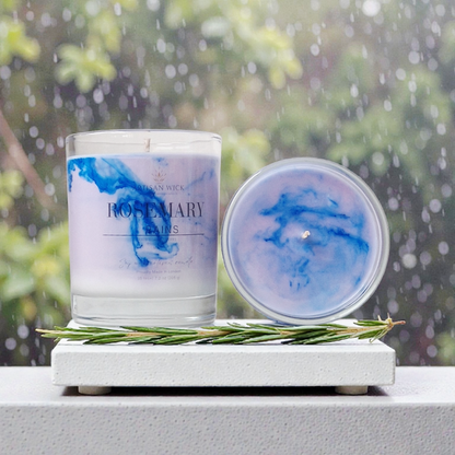 Rosemary Rains Signature Marbled Soy Candle
