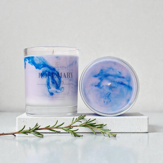Rosemary Rains Signature Marbled Soy Candle