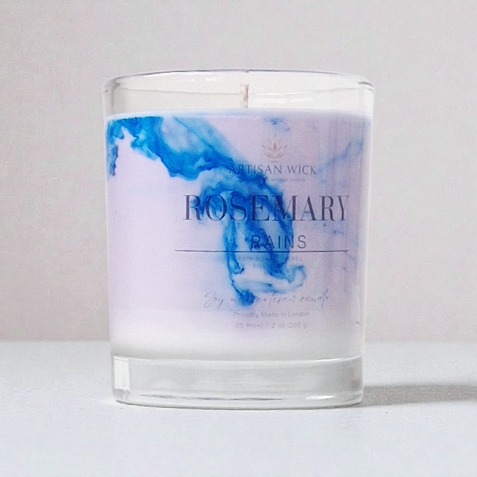 Rosemary Rains Signature Marbled Soy Candle