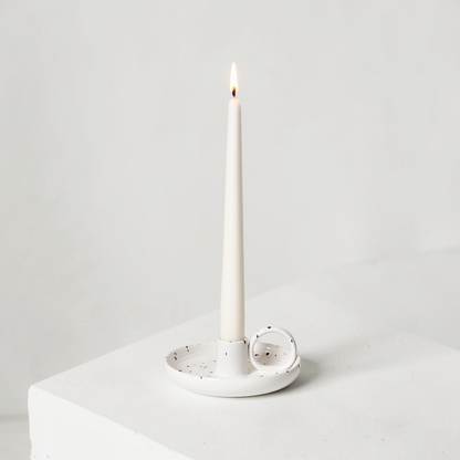Grounded Earth Ceramic Single Candle Holder - Speckled-
