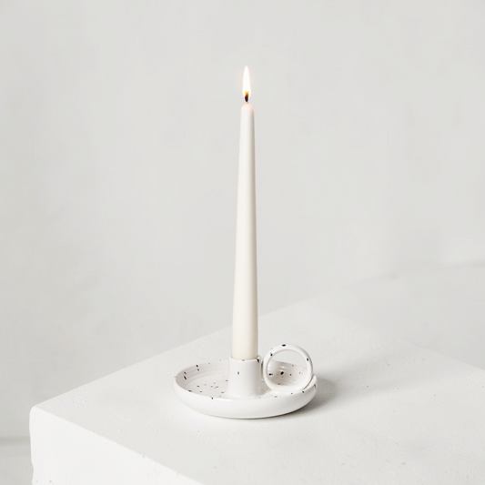 Grounded Earth Ceramic Single Candle Holder - Speckled-
