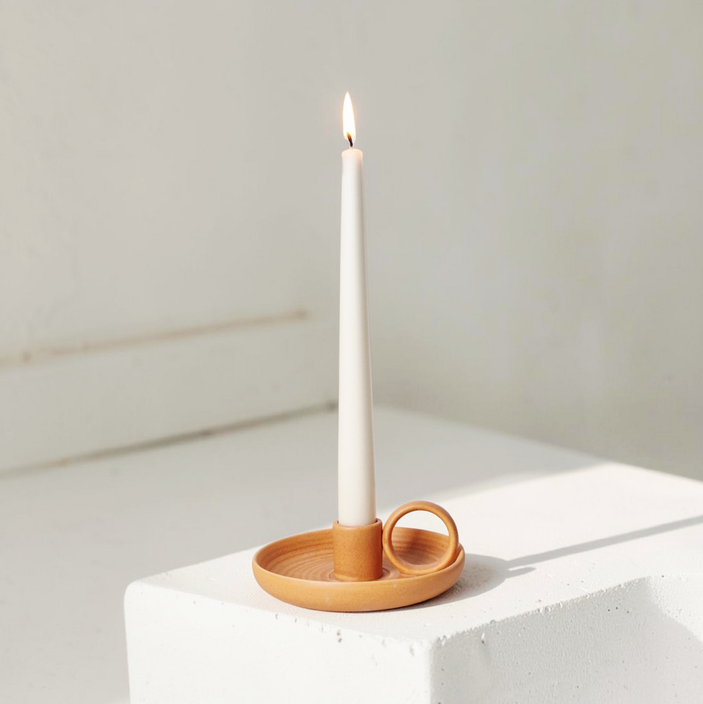 Grounded Earth Ceramic Single Candle Holder - Terracotta
