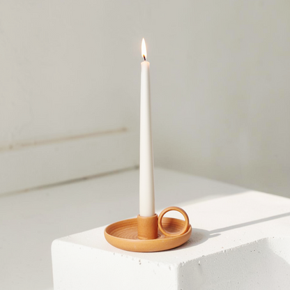 Grounded Earth Ceramic Single Candle Holder - Terracotta