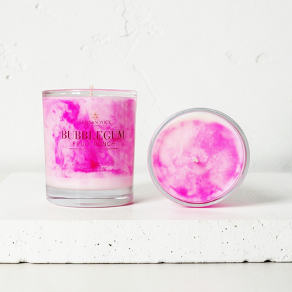 Bubblegum Fruit Punch Signature Marbled Soy Candle