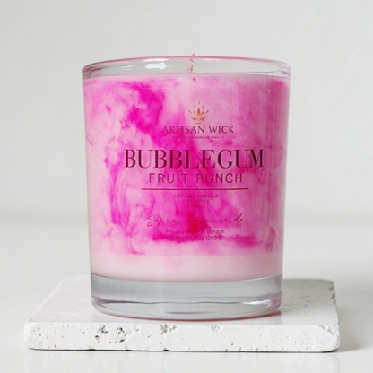 Bubblegum Fruit Punch Signature Marbled Soy Candle