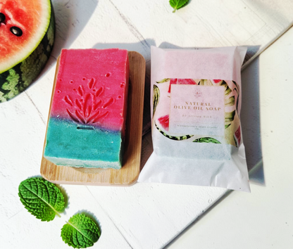 Handcrafted Watermelon Olive Oil Soap (120g)