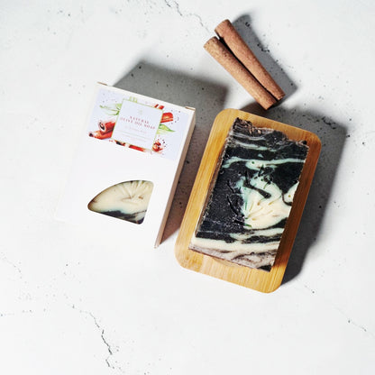 Handcrafted Cinnamon Olive Oil Soap (120g) + Bamboo Soap Dish