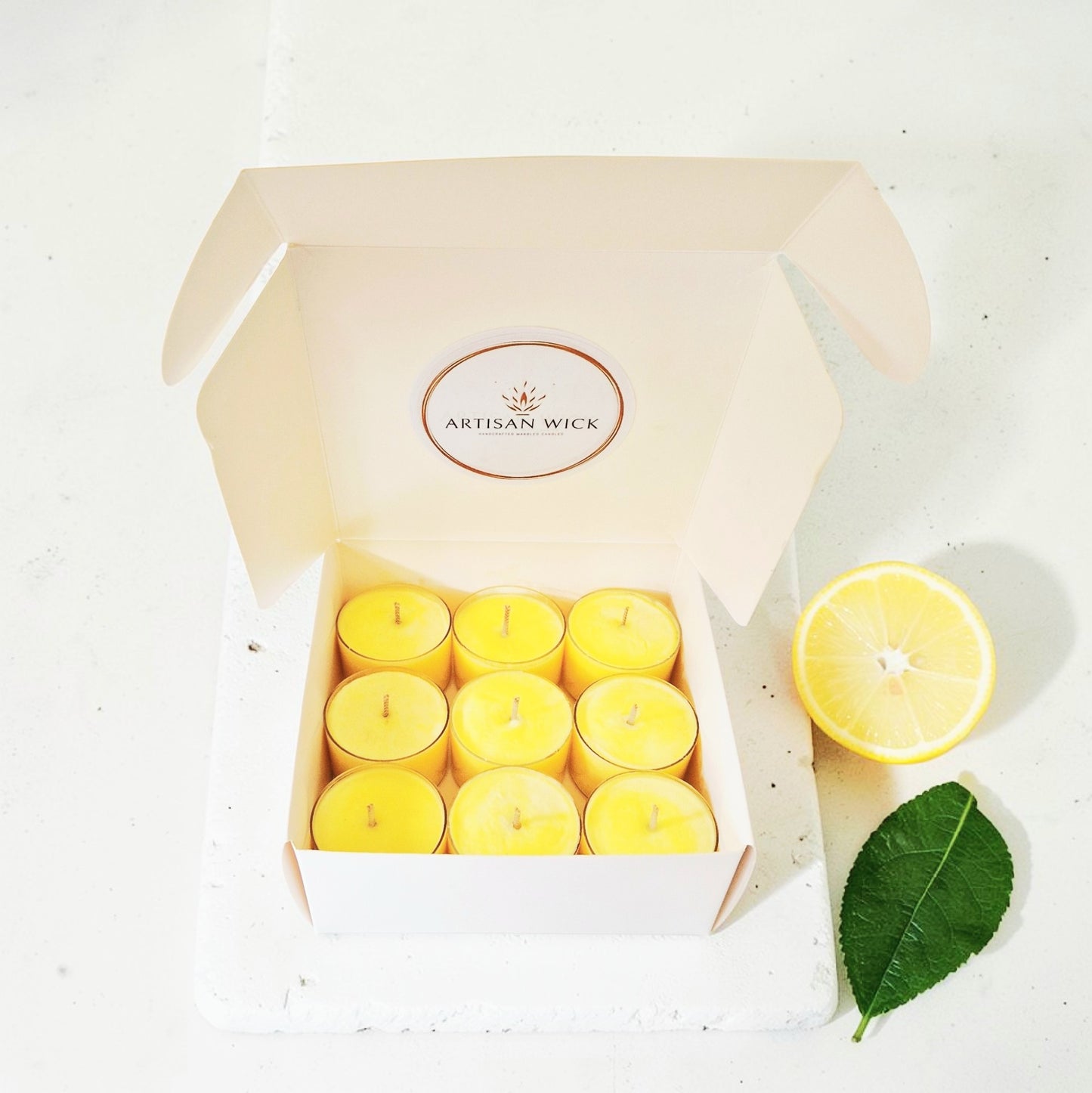 Sherbet Lemon Soy Wax Tealights - 9 Pack