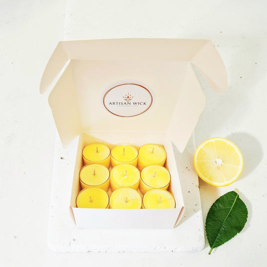 Sherbet Lemon Soy Wax Tealights - 9 Pack
