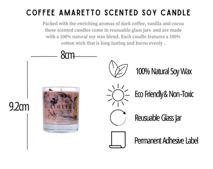 Coffee Amaretto Signature Marbled Soy Candle
