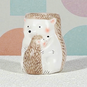 Cherry Blossom & Rose Scented Soy Wax Melts + Hedgehog-Shaped Ceramic Burner Gift Set