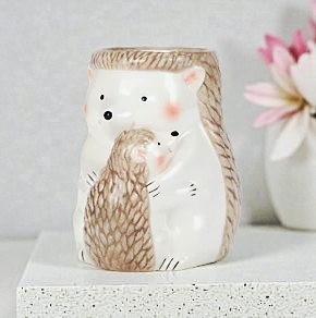 Hand-Painted Hedgehog Shaped Ceramic Wax + Oil Burner