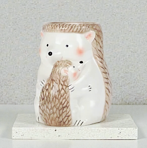 Hand-Painted Hedgehog Shaped Ceramic Wax + Oil Burner