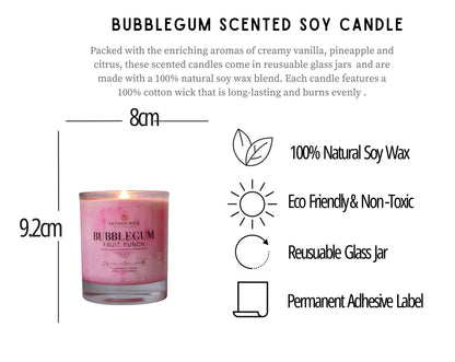 Bubblegum Fruit Punch Signature Marbled Soy Candle