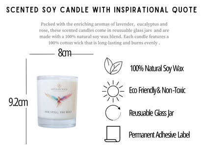 Coconut And Lime Scented Inspirational Candle Gift | 100% Vegan Soy Candle |