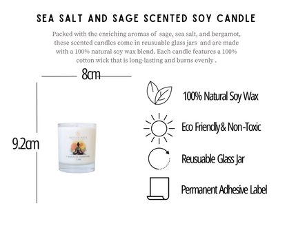 Sage, Sea Salt & Bergamot Scented Meditation Candle