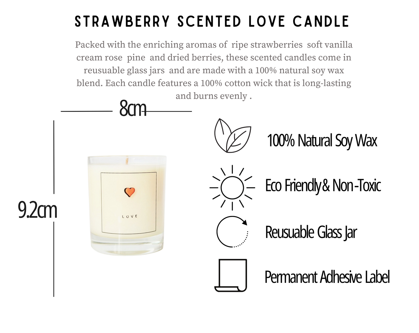 Strawberry Scented Love Candle