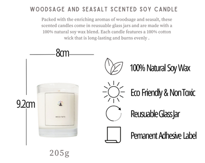 Woodsage And Seasalt Meditation Soy Candle