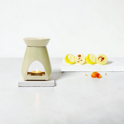 Sunshine Bursts Scented Soy Wax Melts + Grounded Earth Ceramic Burner Gift Set